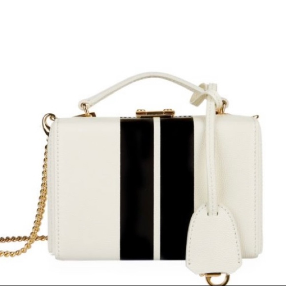Brand New With Tags Mark Cross Mini Grace Striped Box Bag